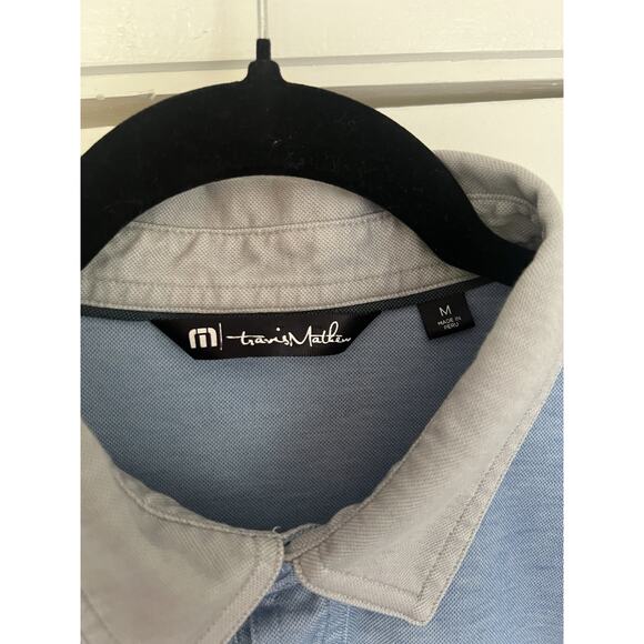 Travis Matthew Blue And Gray Pima Cotton Blend Polo Shirt Men’s Size M - Picture 5 of 5